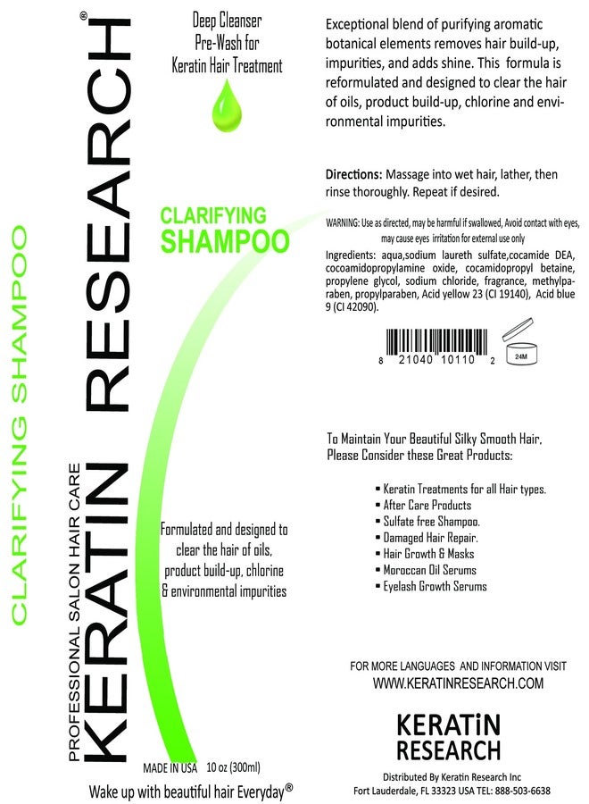 KERATIN RESEARCH Best Clarifying Shampoo for Keratin Hair Straightening Treatment - Deep Cleans and Opens Cuticles for Optimal Keratin Receptivity, Removing Clingy Residues (10oz) - Image 2